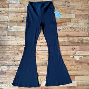 Year of Ours flared rib pants in black